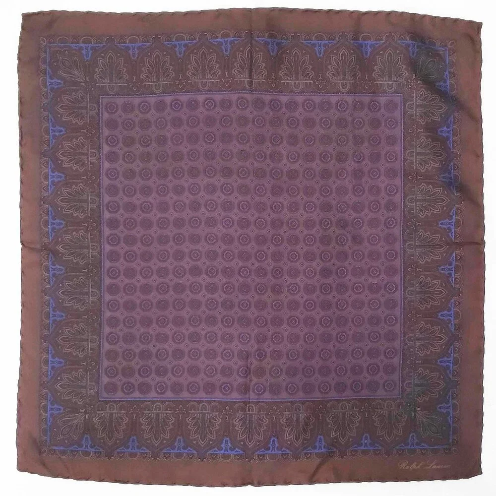 Ralph Lauren Lanvin Charles Tyrwhitt Men's Set of 3 Silk Pocket Squares Designer